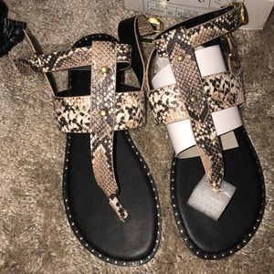 snake print sandals